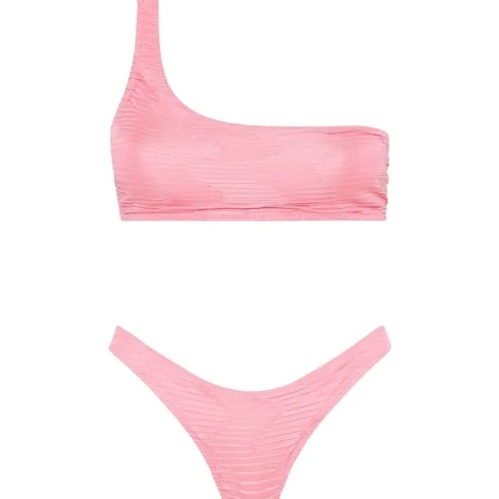 Triangl Swimwear One-Shoulder Bikini in Light Pink